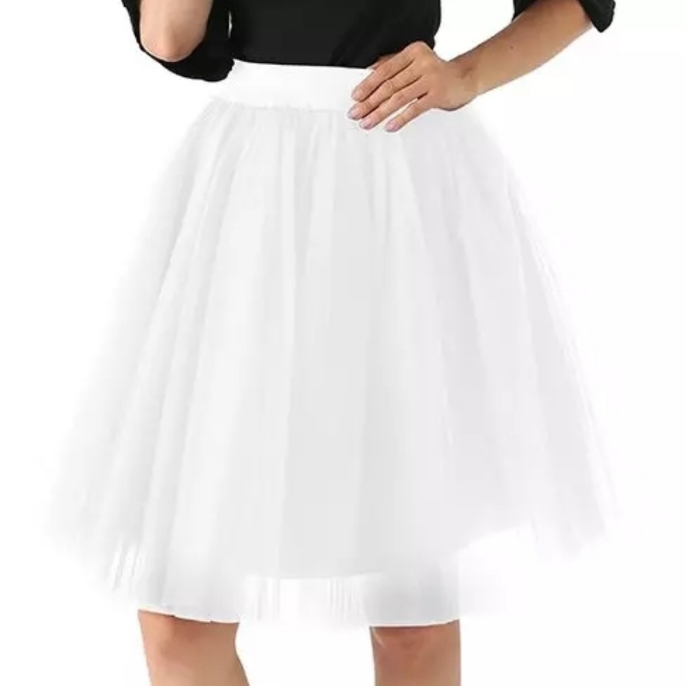 New White Tulle Bridesmaid Wedding Skirt Summer